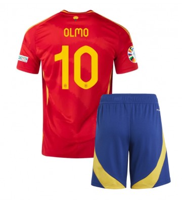 Spanien Dani Olmo #10 Hemmakläder Barn EM 2024 Kortärmad (+ Korta byxor)